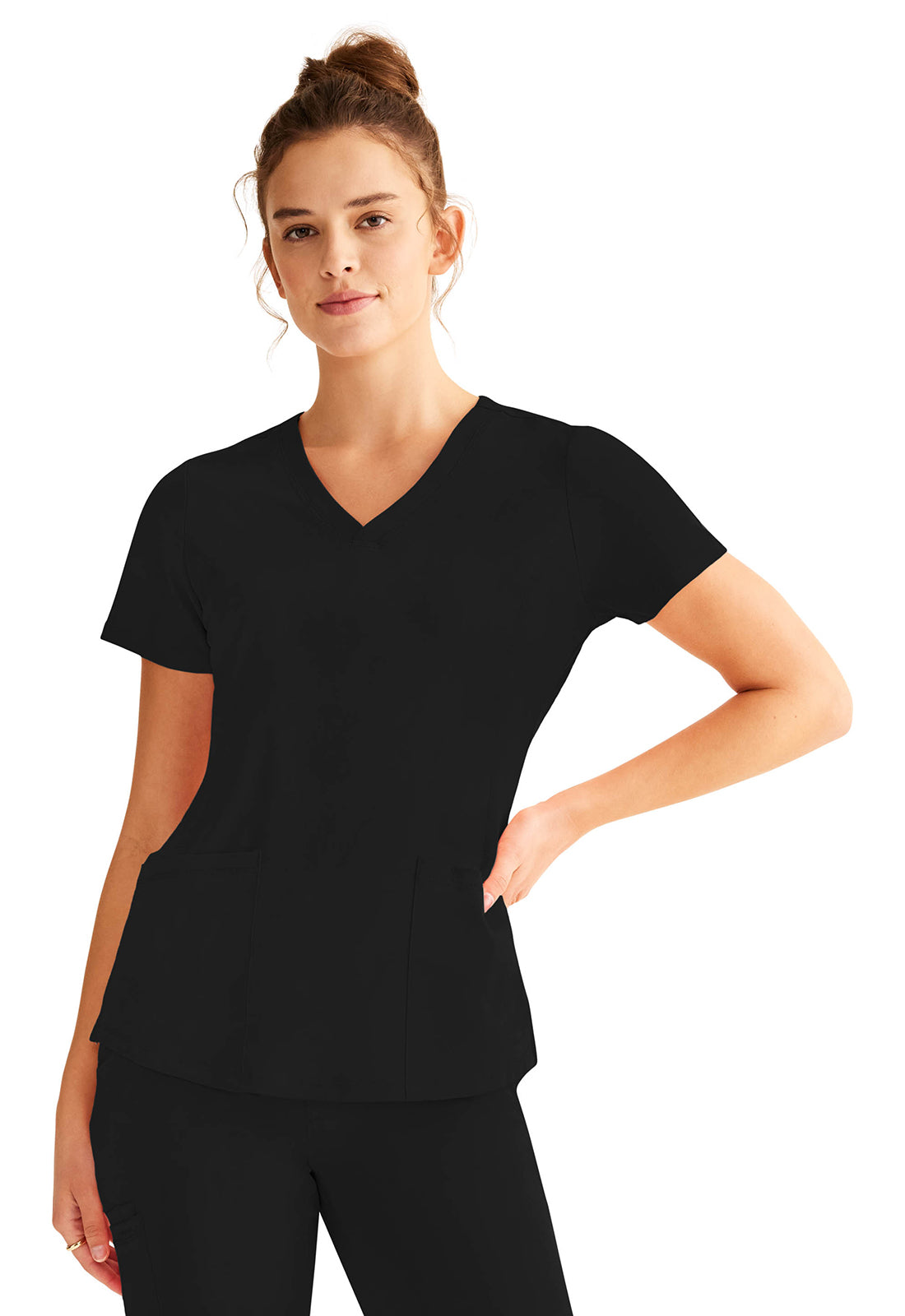 Healing Hands HH Works Monica Top - Stylish V-Neck Medical Scrub Top with 4 Pockets