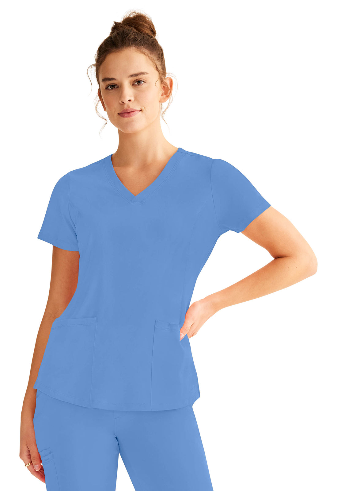 Healing Hands HH Works Monica Top - Stylish V-Neck Medical Scrub Top with 4 Pockets