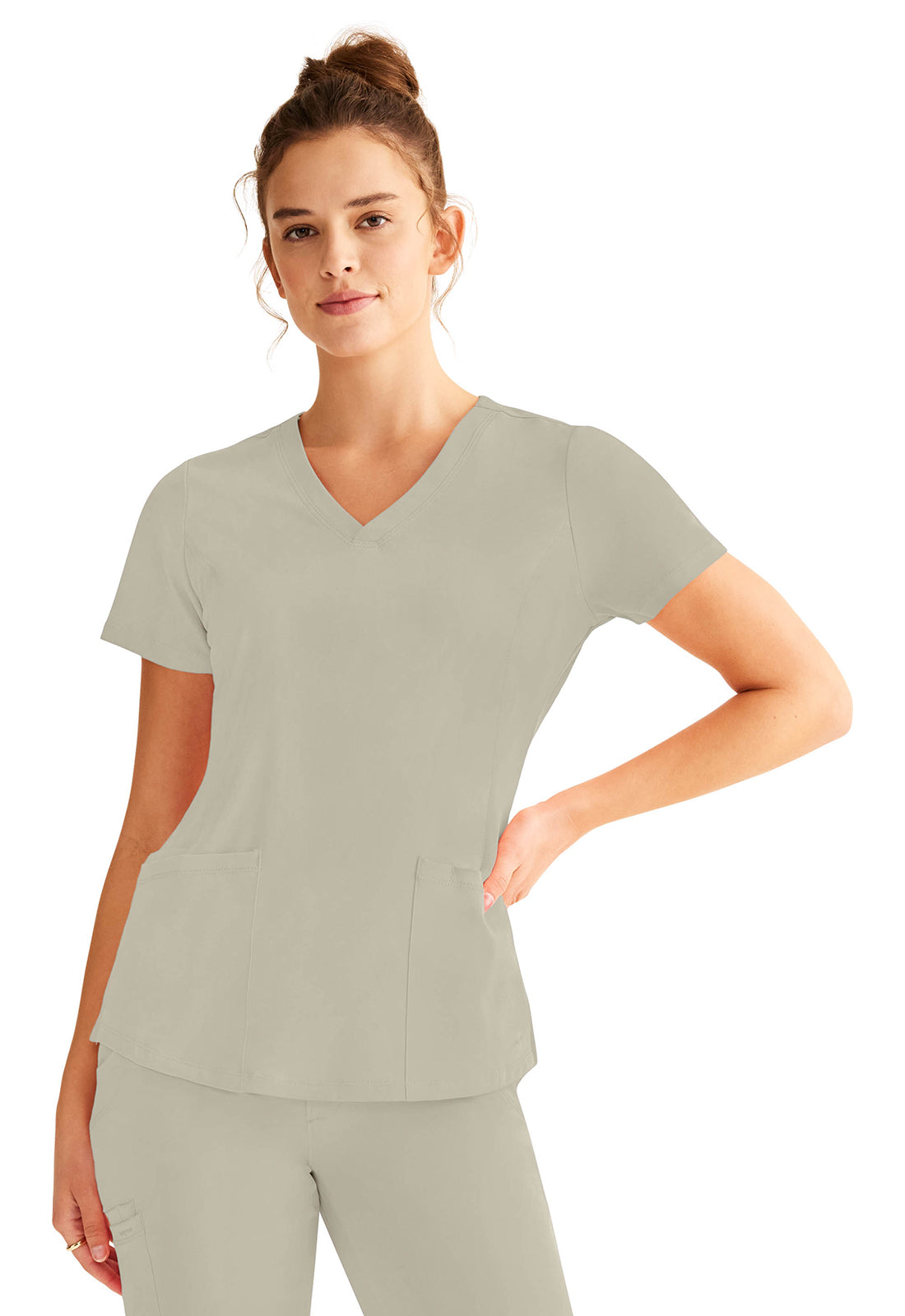 Healing Hands HH Works Monica Top - Stylish V-Neck Medical Scrub Top with 4 Pockets