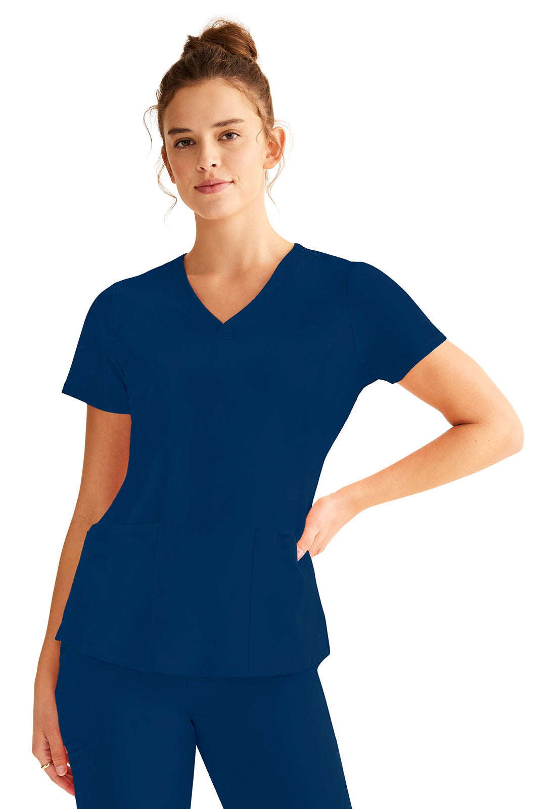 Healing Hands HH Works Monica Top - Stylish V-Neck Medical Scrub Top with 4 Pockets