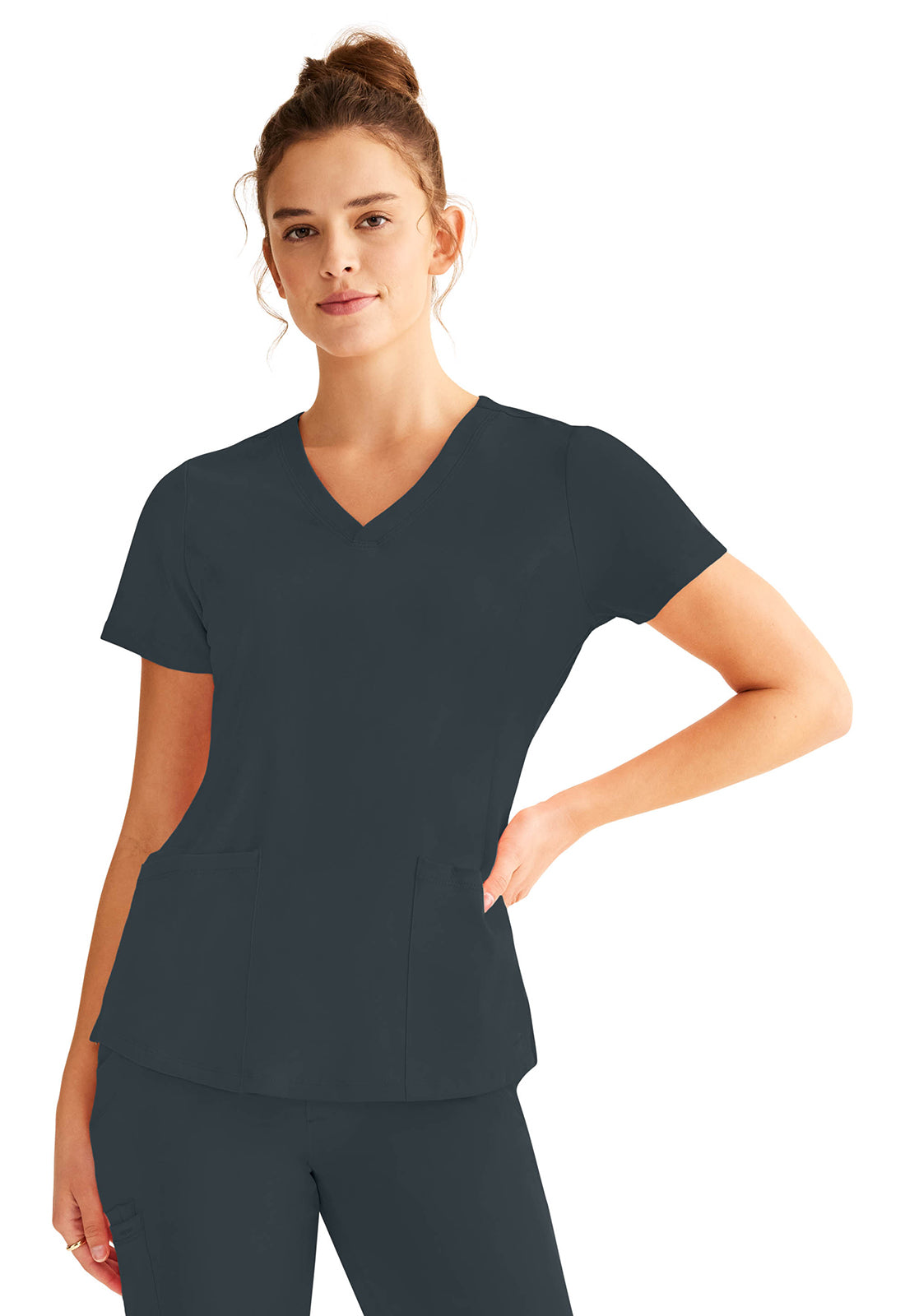 Healing Hands HH Works Monica Top - Stylish V-Neck Medical Scrub Top with 4 Pockets