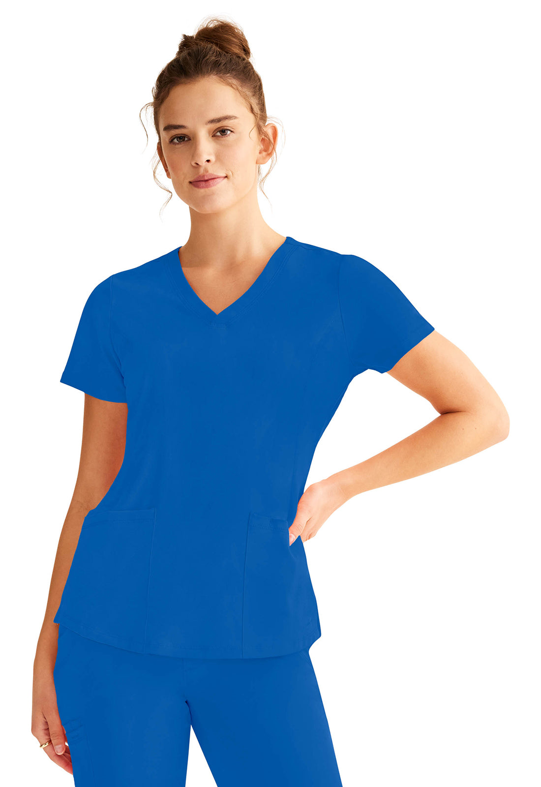 Healing Hands HH Works Monica Top - Stylish V-Neck Medical Scrub Top with 4 Pockets