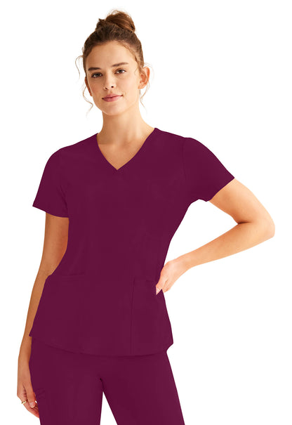 Healing Hands HH Works Monica Top - Stylish V-Neck Medical Scrub Top with 4 Pockets