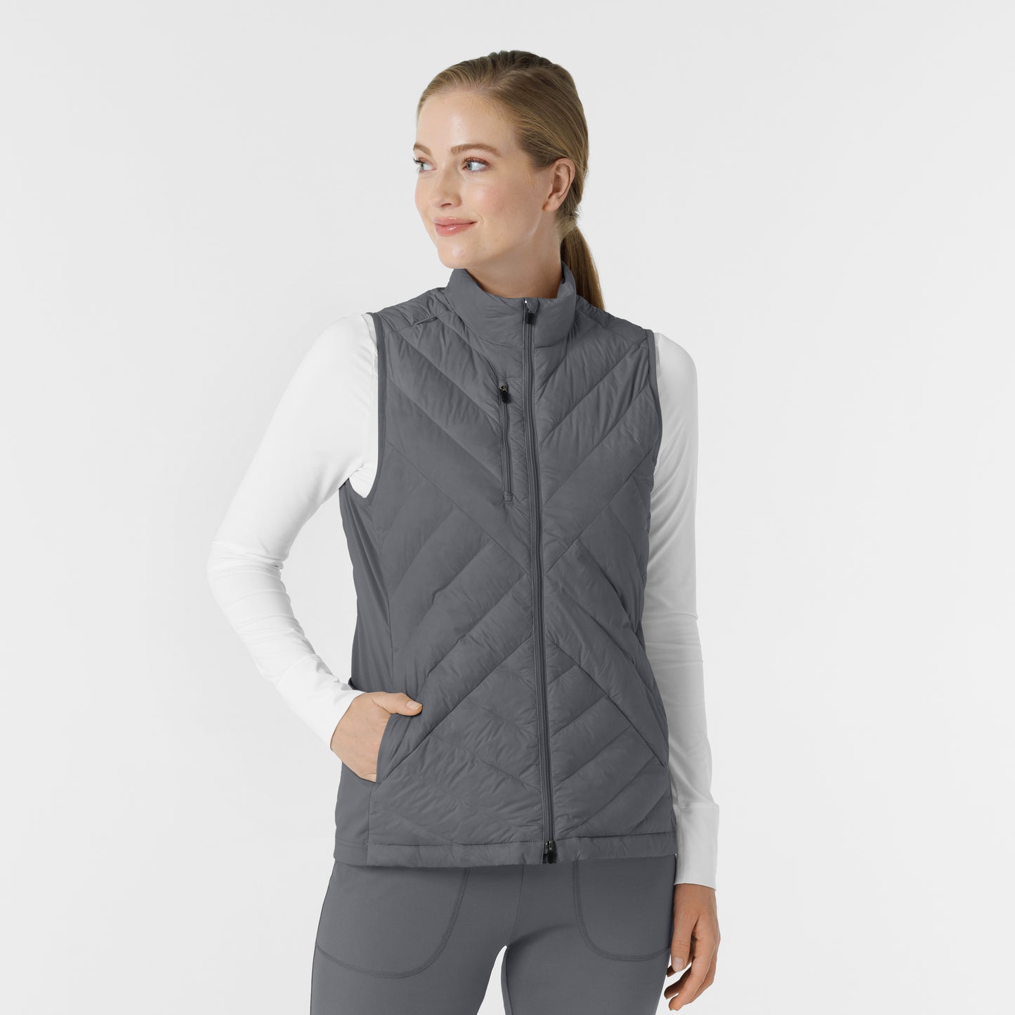Layers Women's Quilted Scrub Vest