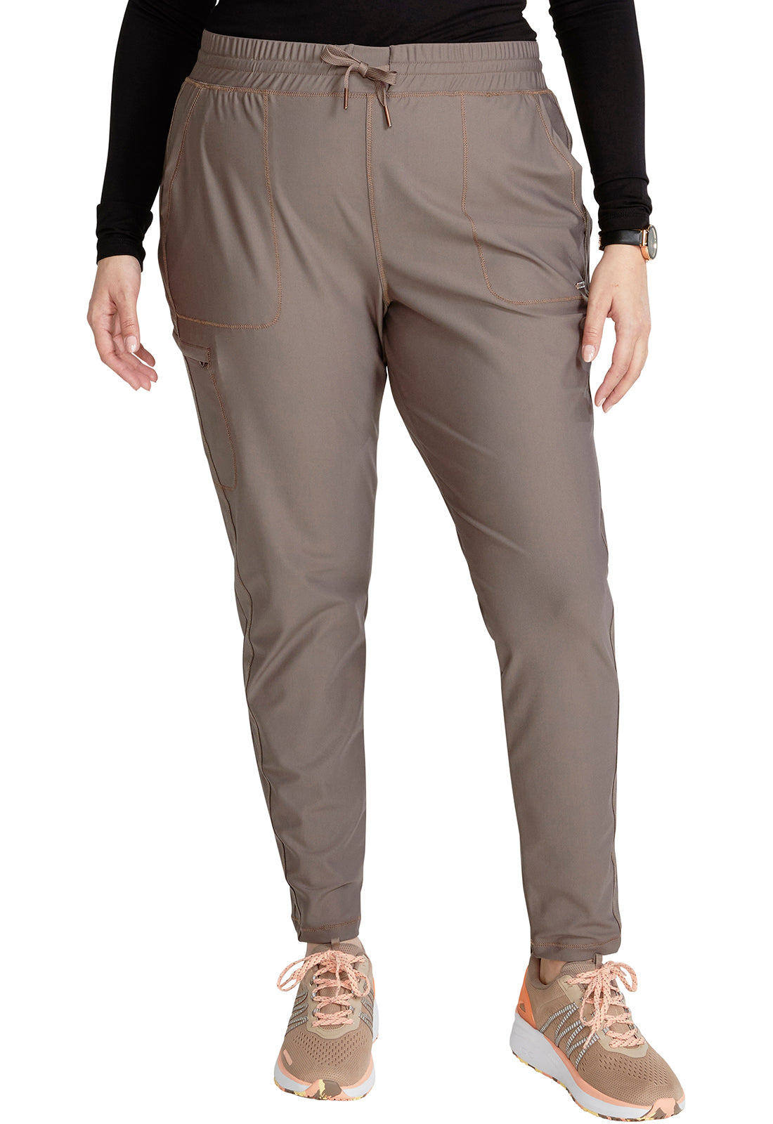 Mid Rise Tapered Leg Drawstring Pant By Cherokee Form