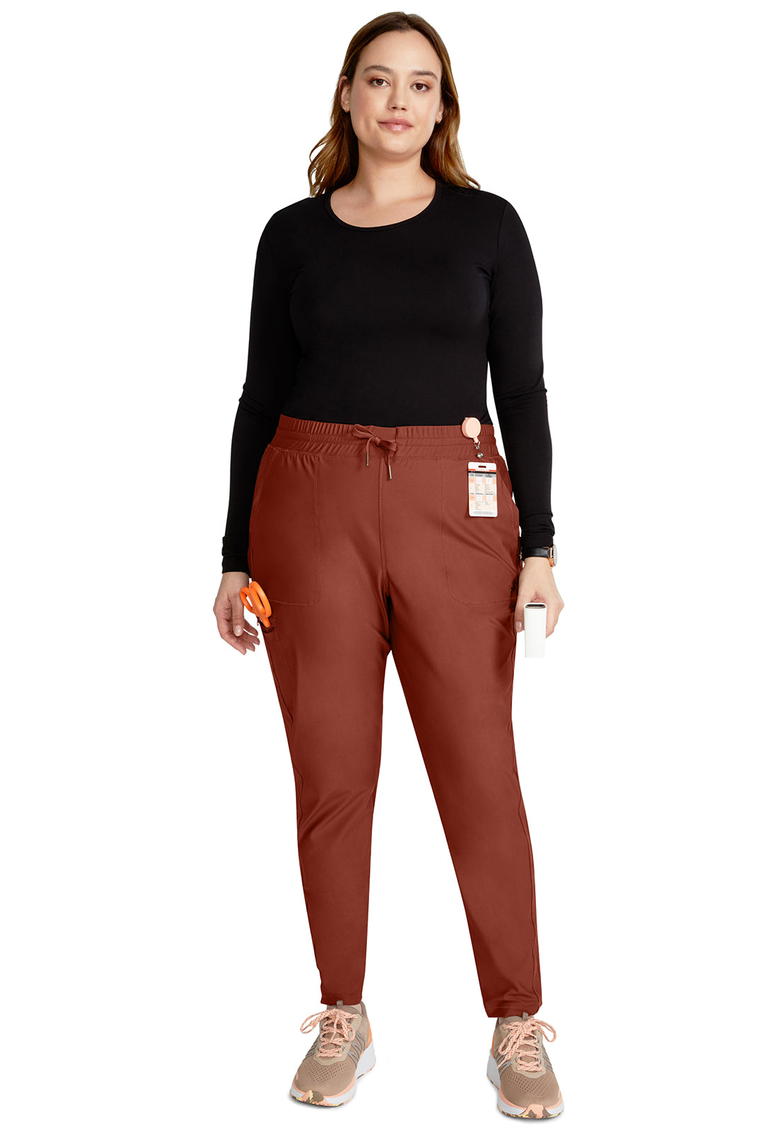 Mid Rise Tapered Leg Drawstring Pant By Cherokee Form