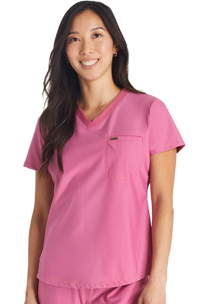 Cherokee Tuckable V-neck Top in Iron