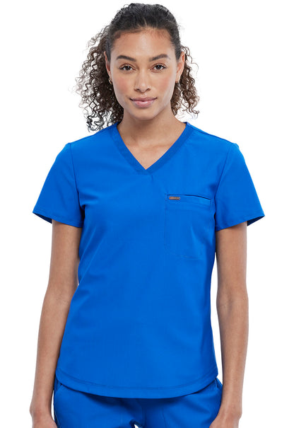 Cherokee Tuckable V-neck Top in Iron