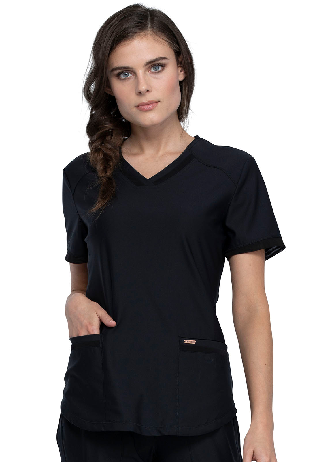 V-Neck Top By Cherokee Form