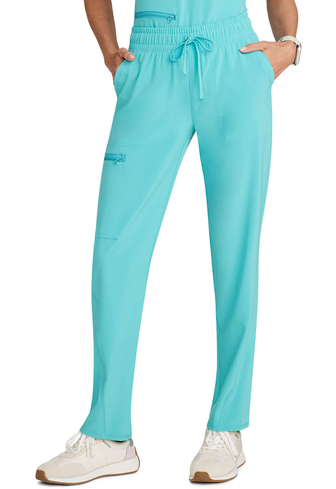 Mid Rise Drawstring Tapered Leg Pant