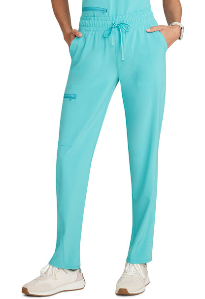 Mid Rise Drawstring Tapered Leg Pant