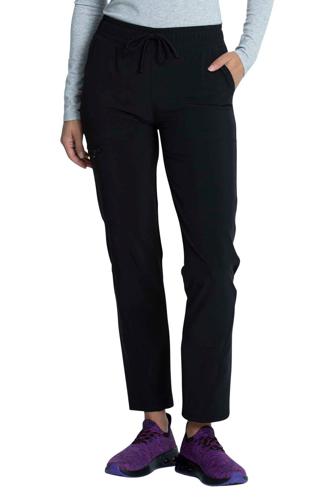 Mid Rise Drawstring Tapered Leg Pant